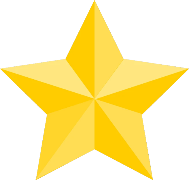 a yellow star on a black background, inspired by Masamitsu Ōta, high polygon, excellent, highly polished, bar