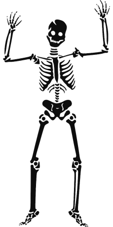 a black and white drawing of a skeleton, vector art, by Muirhead Bone, pixabay, black stencil, full - length photo, sassy pose, necronomicon style