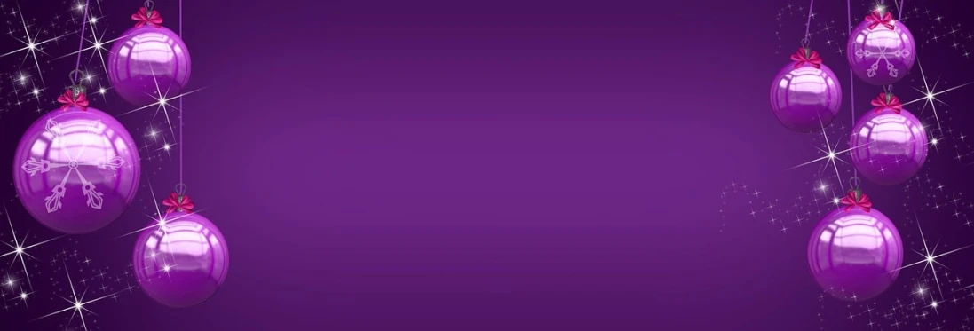 purple christmas balls hanging from a string on a purple background, deviantart, banner, color gradient, background(solid), 2 meters