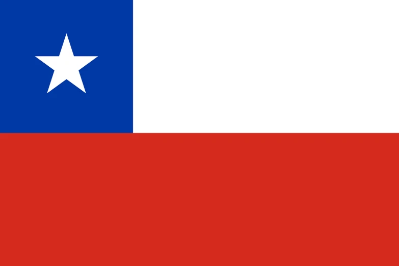 a red white and blue flag with a star, an illustration of, by Francisco de Holanda, chile, solid background, larapi, wikipedia