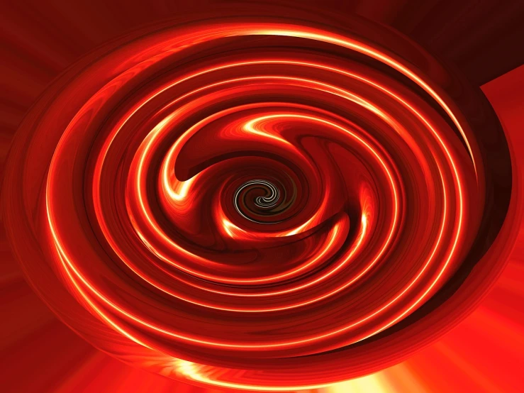 a red light swirls through the center of a circular object, digital art, abstract illusionism, high res photo, hell background, hi-res photo, liquid simulation background