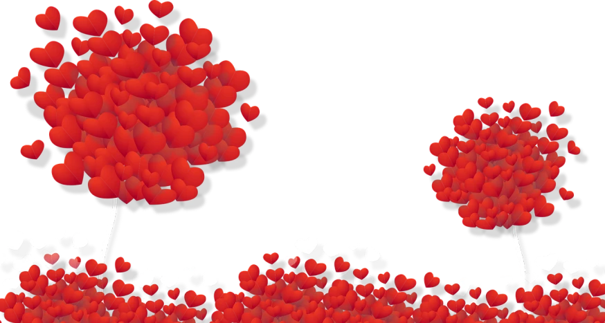 a bunch of red and white balloons floating in the air, inspired by János Valentiny, computer art, dark vhs gothic hearts, lineless, particle simulation, petals