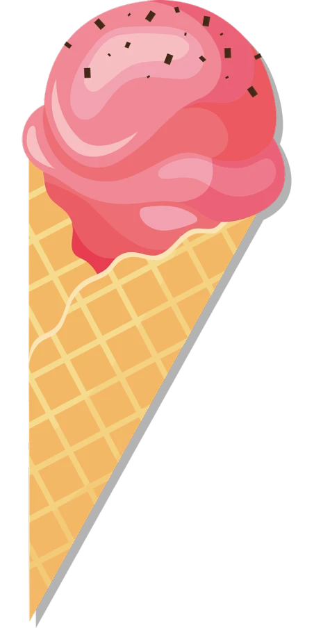 an ice cream cone with pink icing and sprinkles, an illustration of, pixabay, conceptual art, the background is black, full view blank background, watermeloncore, banner