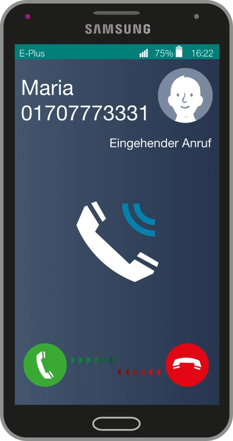 a cell phone displaying a call on the screen, a digital rendering, by Hans Schwarz, simple 2d flat design, eldenring, feisar, detailed screenshot