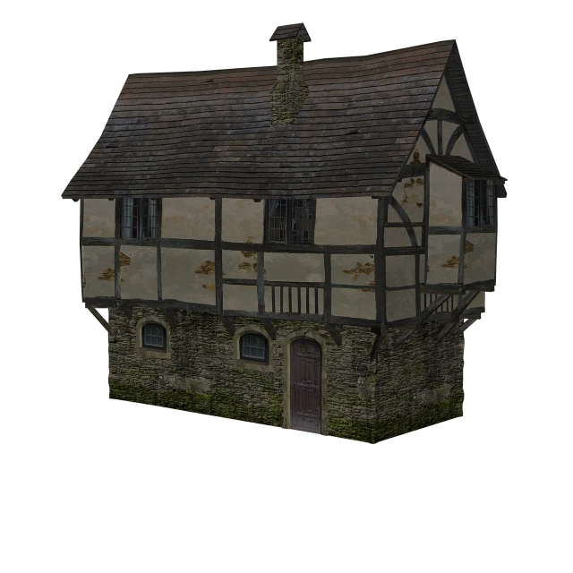 a model of a house on a black background, by senior environment artist, renaissance, upscaled to high resolution, texture map, england, ingame image