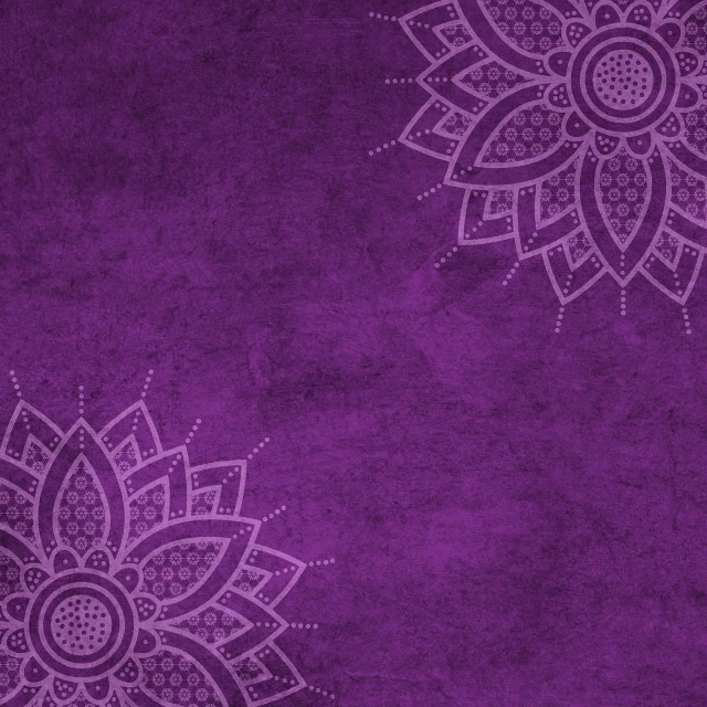 a purple rug with a floral design on it, a digital rendering, inspired by Asai Chū, trending on pixabay, textured parchment background, a beautiful buddhist mandala, background image, chalk texture on canvas