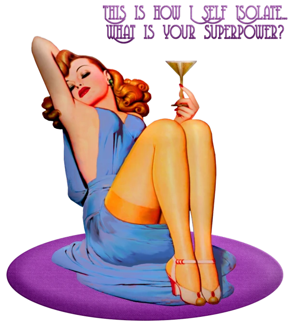 a woman in a blue dress holding a martini, inspired by Gil Elvgren, flickr, pop art, super power, do you want to know, lying down, purple drank