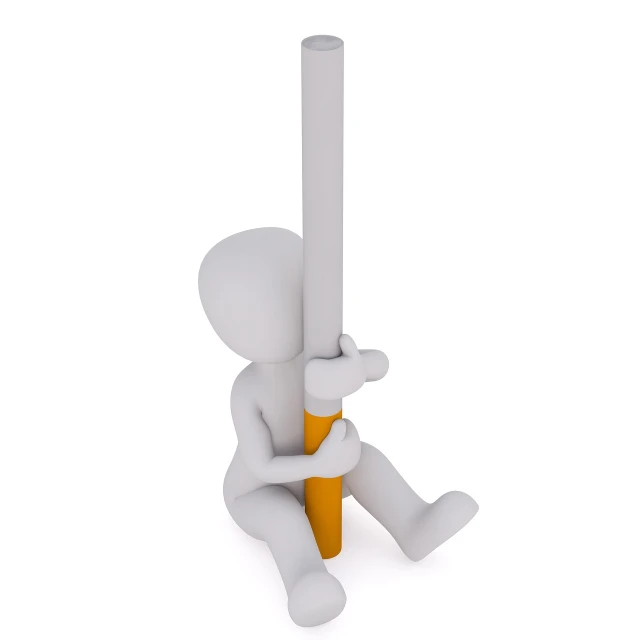 a person sitting on the ground holding a baseball bat, conceptual art, smoking with squat down pose, 3d-render, stick figure, cigarettes