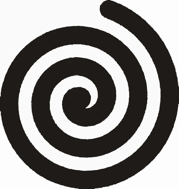 a black and white picture of a spiral, an illustration of, inspired by Shūbun Tenshō, magic spell icon, 15 mm, paul rand, haida