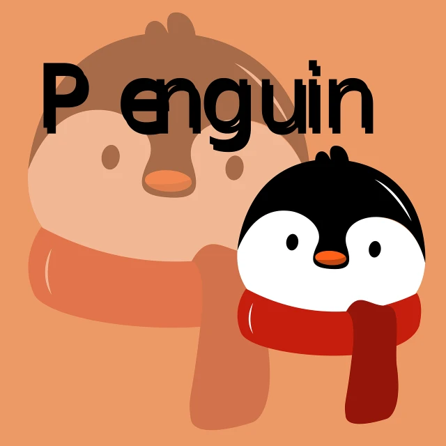 a close up of a penguin wearing a scarf, a picture, mingei, concept character, word, p. j. n, high quality upload
