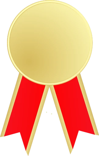 a gold medal with a red ribbon around it, pixabay contest winner, computer art, pierced, very very low quality picture, a tall, long