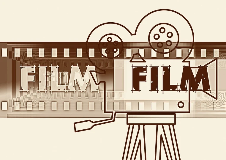 a black and white photo of a film projector, a picture, inspired by James Gilleard, shutterstock, graffiti, old sepia photography, 1978 color fellini film, hollywood movie poster, fim still