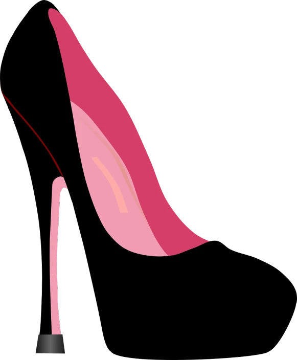 a pink flamingo on a black background, deviantart, conceptual art, stilettos, reduced minimal illustration, cat tail, in a mixed style of æon flux