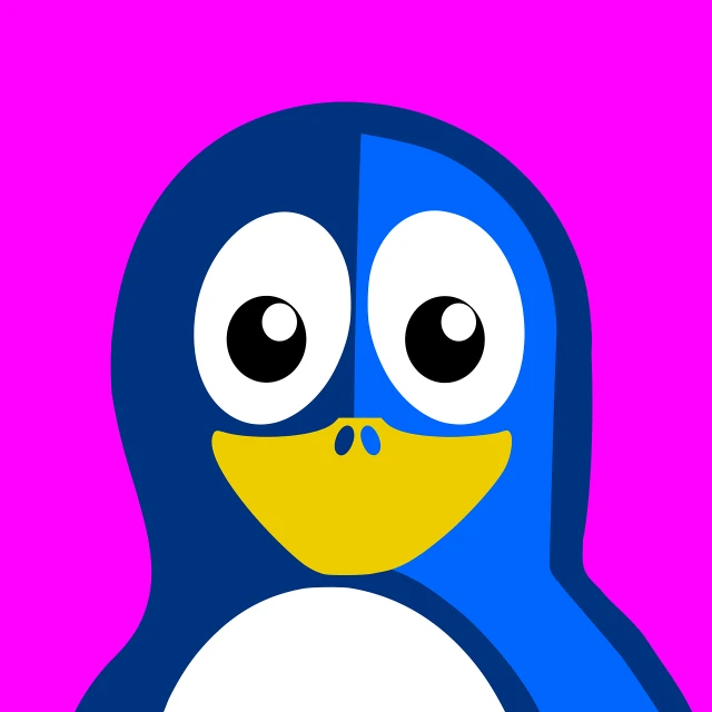 a close up of a penguin's face on a pink background, vector art, blue face unreal engine, loony tunes style, sapphire, snapchat photo