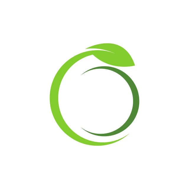 a green leaf logo on a white background, minimalism, ouroboros, webdesign icon for solar carport, detailed picture, navel