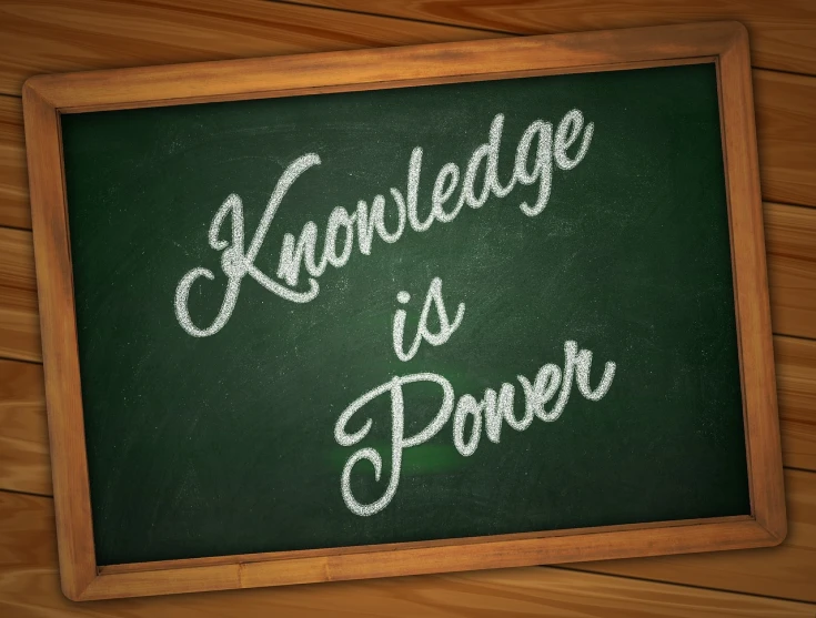 a chalkboard with the words knowledge is power written on it, by Joseph Bowler, shutterstock, ( ( ( grant wood ) ) ), stock photo, phone photo, created in adobe illustrator