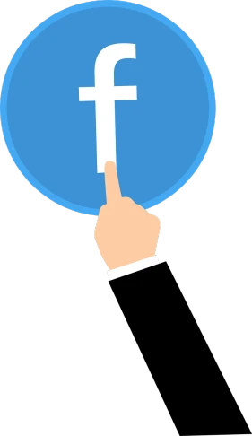 a hand holding a button with a facebook logo on it, a screenshot, by Tom Carapic, trending on pixabay, tachisme, holding trident, on a flat color black background, sign, tn