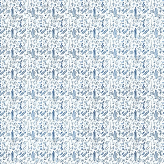 a pattern of blue leaves on a white background, a digital rendering, inspired by William Morris, tumblr, front side view full sheet, very cute, willows, screenshots