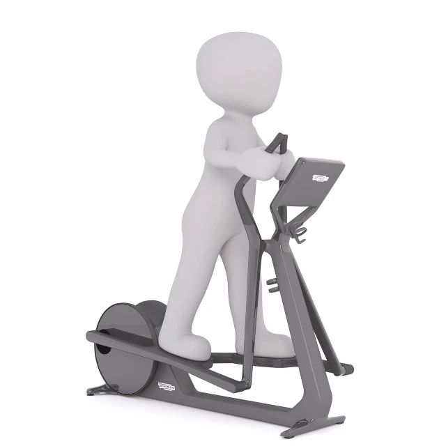 a person that is standing on a stationary bike, a digital rendering, pixabay contest winner, figuration libre, grey metal body, stock photo, medical machinery, 3-dimensional