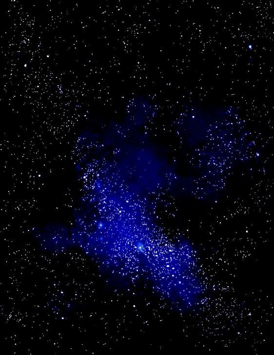 a night sky filled with lots of stars, digital art, by Tom Carapic, grainy photo, blue crystal exploding, very grainy image, nebulae!!