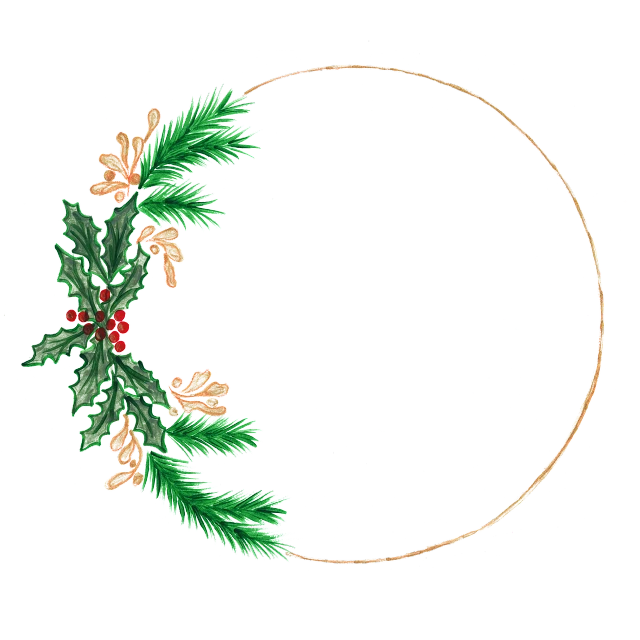 a close up of a christmas wreath on a black background, an illustration of, art deco, whole page illustration, ouroboros, 4k high res, round background