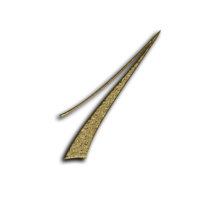 a gold number seven on a black background, a stipple, hurufiyya, long tail, jewelry design, raytraced blade, single long stick