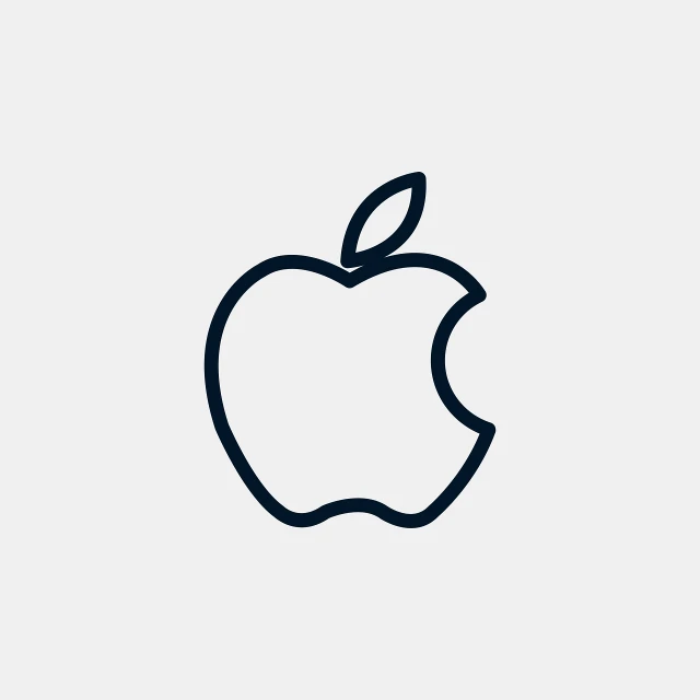 an apple logo on a white background, by Austin English, lineart behance hd, shot with iphone 1 0, modern simplified vector art, rendered in 4 k