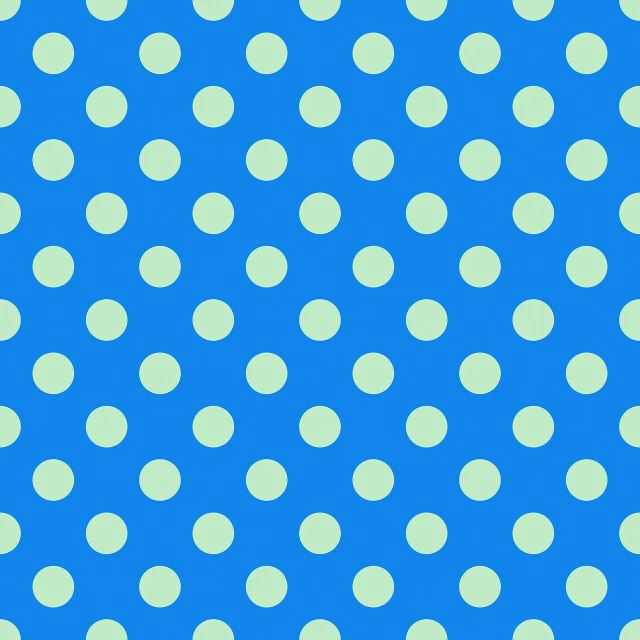 a blue background with white polka dots, a picture, by Kume Keiichiro, op art, blue and green, classroom background, bottom - view, 4k!