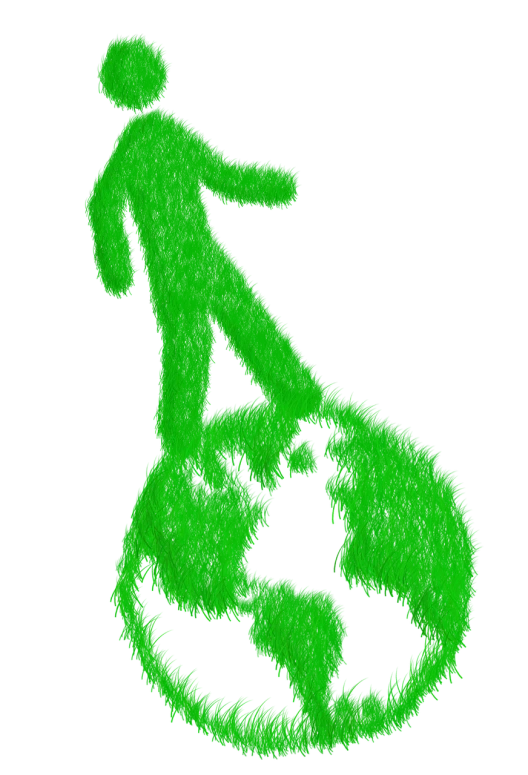 a man standing on top of a green globe, inspired by Bruce Nauman, trending on deviantart, furry art, single silhouette figure, zoomed in, furry pelt, 3 d neon art of a womens body