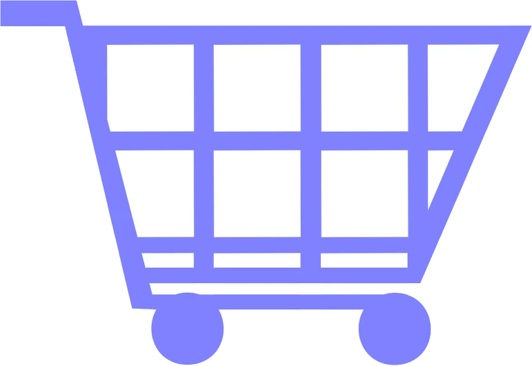 a shopping cart icon on a white background, by Kōno Michisei, lavender, blue image, adult, compressed jpeg