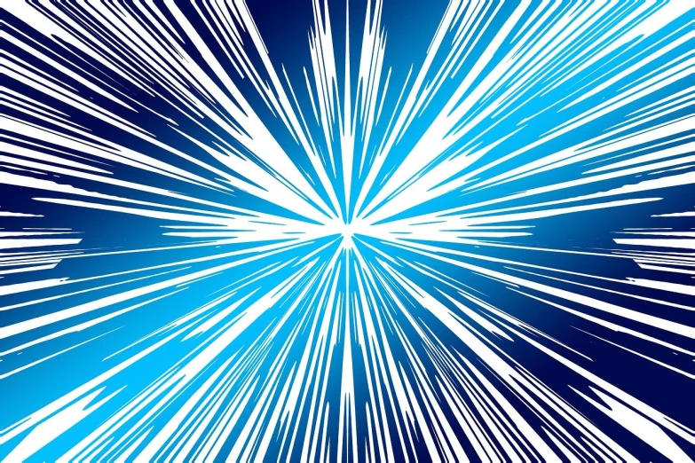 a blue and white star burst background, vector art, by Ikuo Hirayama, abstract illusionism, beautiful inking lines, comic book cover visual style, high speed action, 4k high res