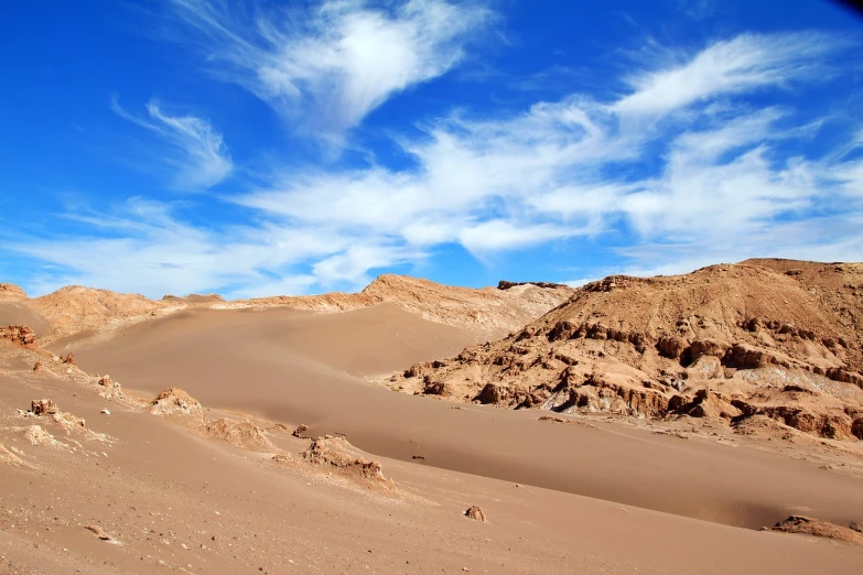 there is no image here to provide a caption for, by Andrei Kolkoutine, flickr, les nabis, desert and blue sky, chile, sandfalls, 4k photo”