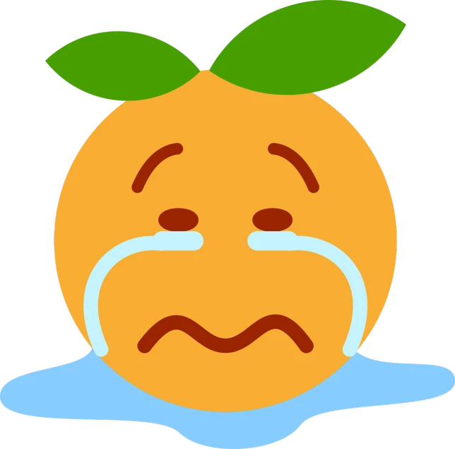 a crying orange sitting in a puddle of water, inspired by Masamitsu Ōta, !face, a human-like juicy peach, vine, complete scene