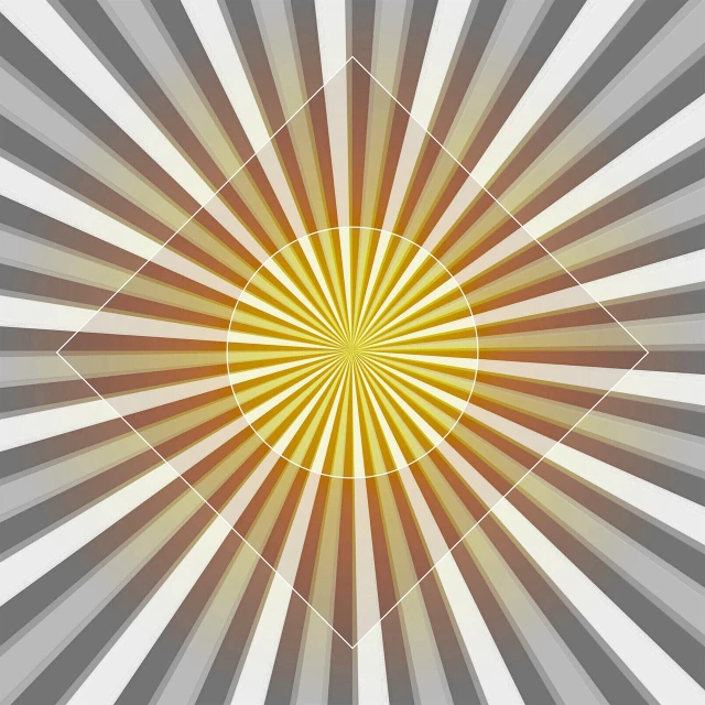 a yellow and white sunburst on a gray and white background, a picture, by Hiromitsu Takahashi, abstract illusionism, gradient brown to silver, astral background, sharp focus illustration, hurricane