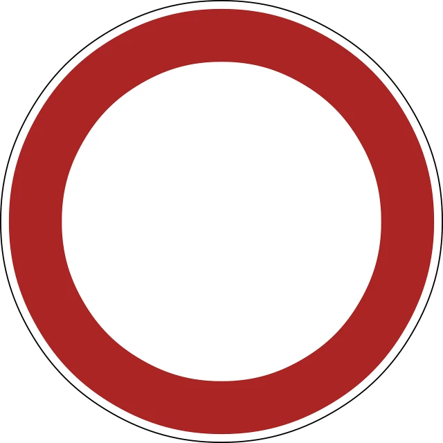 a red and white sign on a black background, a cartoon, pixabay, central circular composition, traffic, isolated on white background, no army