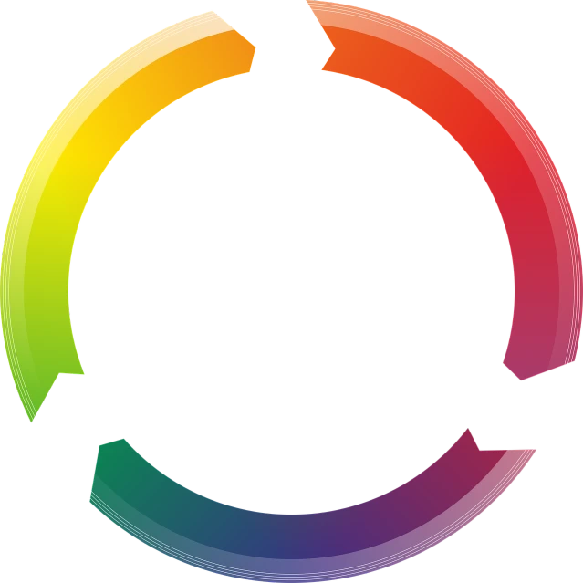 a rainbow colored circle on a black background, synchromism, made in paint tool sai2, ouroboros, deep colour\'s, logo without text