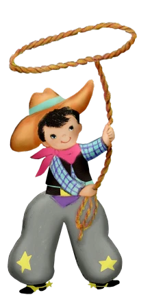 a figurine of a cowboy with a lasset, a digital rendering, inspired by Willie Ito, naive art, hanging rope, 😃😀😄☺🙃😉😗, with a black background, cute boy