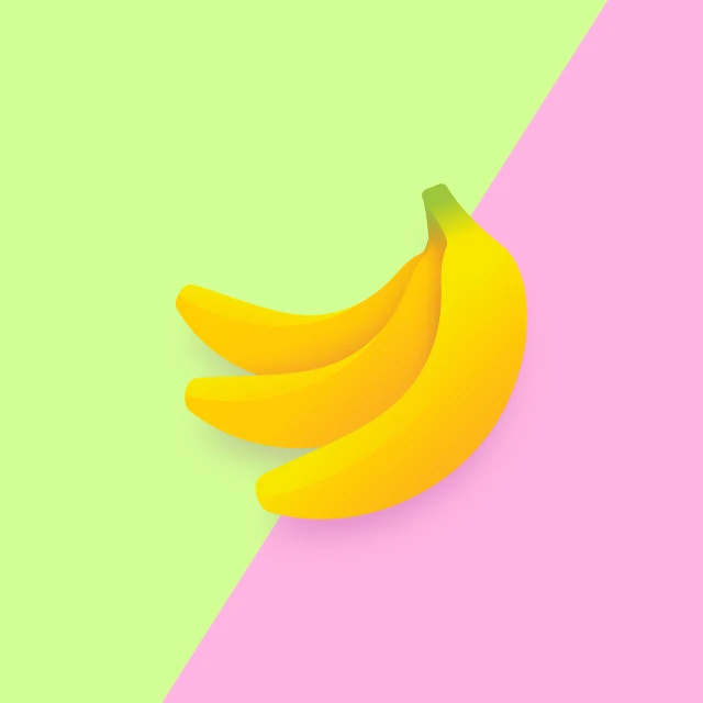 a couple of bananas sitting next to each other, trending on behance, conceptual art, vibrant light color scheme, made with photoshop, minimalist art style, a beautiful artwork illustration