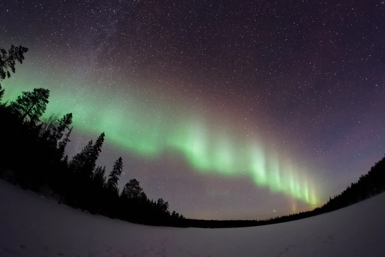 a sky filled with lots of green and purple lights, by Jacob Kainen, shutterstock, hurufiyya, finland, winter night, ultrawide lens”, 4 8 0 p