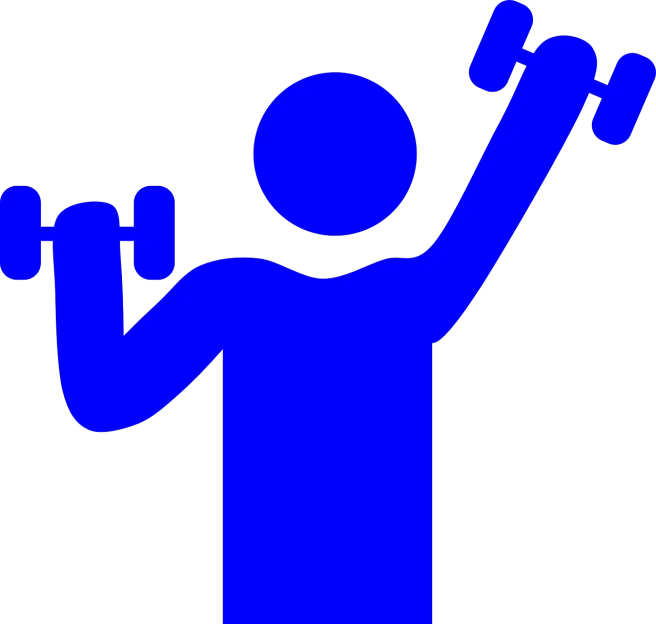 a man holding a pair of dumb dumb dumb dumb dumb dumb dumb dumb dumb dumb dumb dumb dumb dumb dumb dumb dumb dumb dumb dumb dumb dumb, by Dietmar Damerau, pixabay, figuration libre, neon blue color, lifting weights, blue-black, single silhouette figure