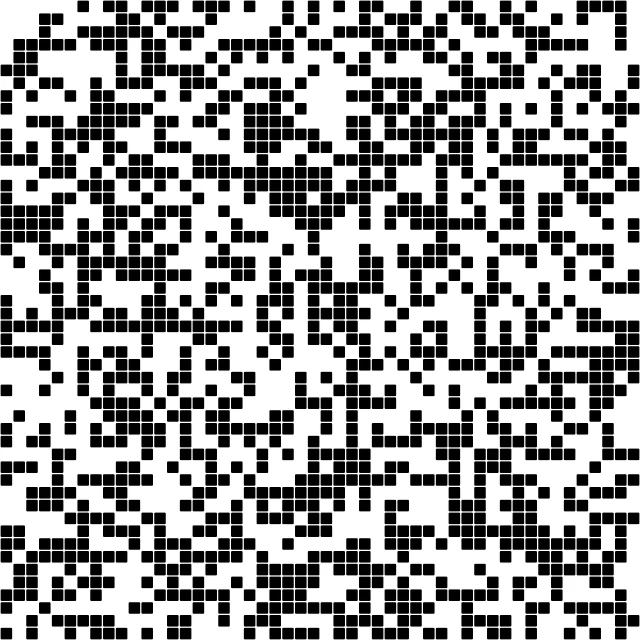 a black and white pattern of squares, pixel art, generative art, smartphone displays qr code, varying dots, package cover, pixel degradation