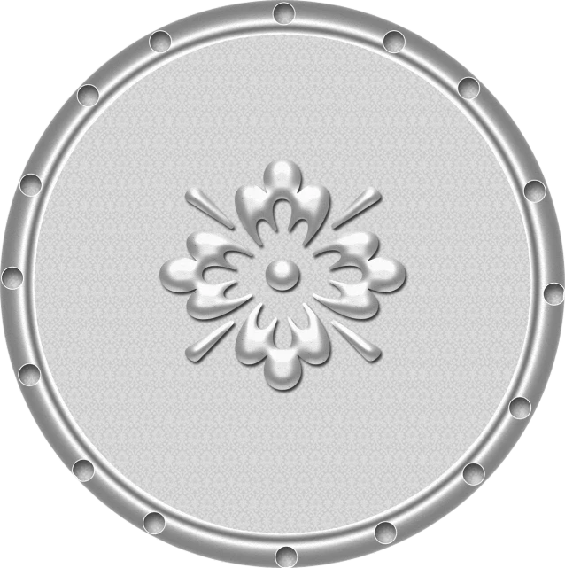 a metal plate with a flower design on it, an ambient occlusion render, inspired by Shūbun Tenshō, deviantart, large round window, poker, 1683, princess