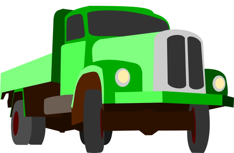a green truck on a black background, by Quinton Hoover, pixabay, digital art, simple cartoon style, green colored skin!!, a brightly colored, digital art - w 640