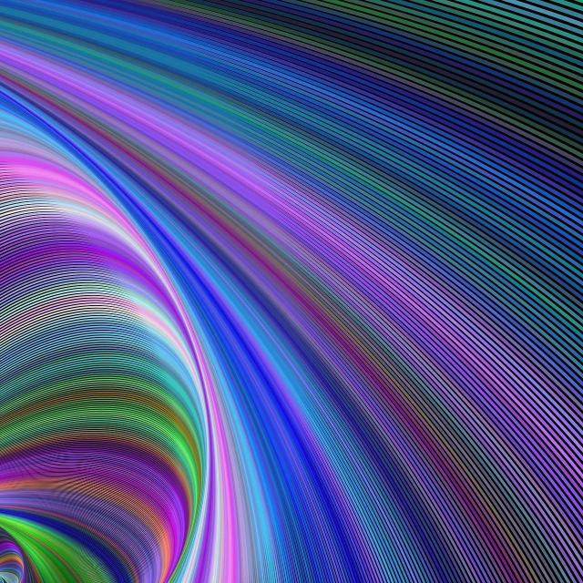 a computer generated image of a colorful swirl, a raytraced image, inspired by Gabriel Dawe, abstract illusionism, background with neon lighting, smooth curvatures, purple and blue neons, 3d with depth of field