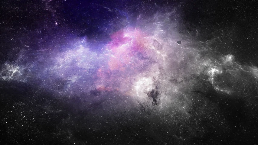 a space filled with lots of stars and nebulas, by david rubín, trending on pixabay, space art, light purple mist, background image, complex and desaturated, interstellar hyper realism