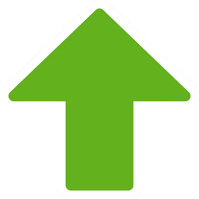 a green arrow pointing upwards on a black background, drive out, to, view from bottom to top, back facing