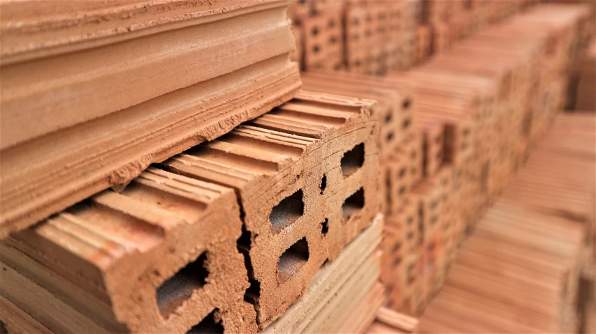 a pile of bricks stacked on top of each other, a picture, lattice, product introduction photo, clay texture, trim