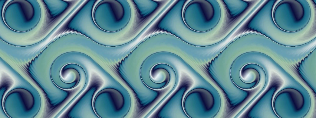 a blue and green abstract background with circles, inspired by Lorentz Frölich, trending on pixabay, generative art, rippling muscles, repeating fabric pattern, organic ceramic fractal forms, winding horn