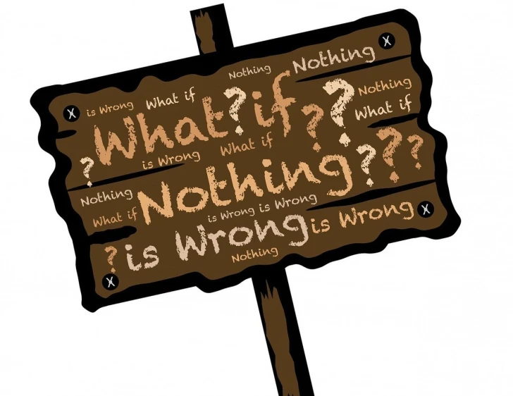 a wooden sign with words written on it, a cartoon, by Robert Goodnough, trending on pixabay, nothingness, vector design, the right from wrong, wikihow illustration