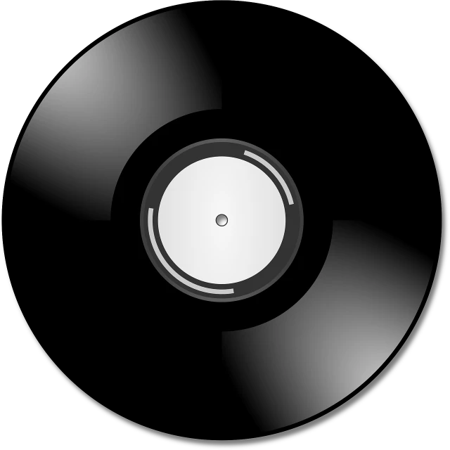 a black and white photo of a vinyl record, an album cover, inspired by Jan Rustem, pixabay, computer art, vector artwork, on a flat color black background, high detail illustration, gradient black to silver